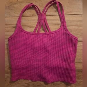 Carbon38 Ribbed Sports Bra Pink Sz S